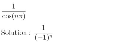 cos npi 1 n proof.